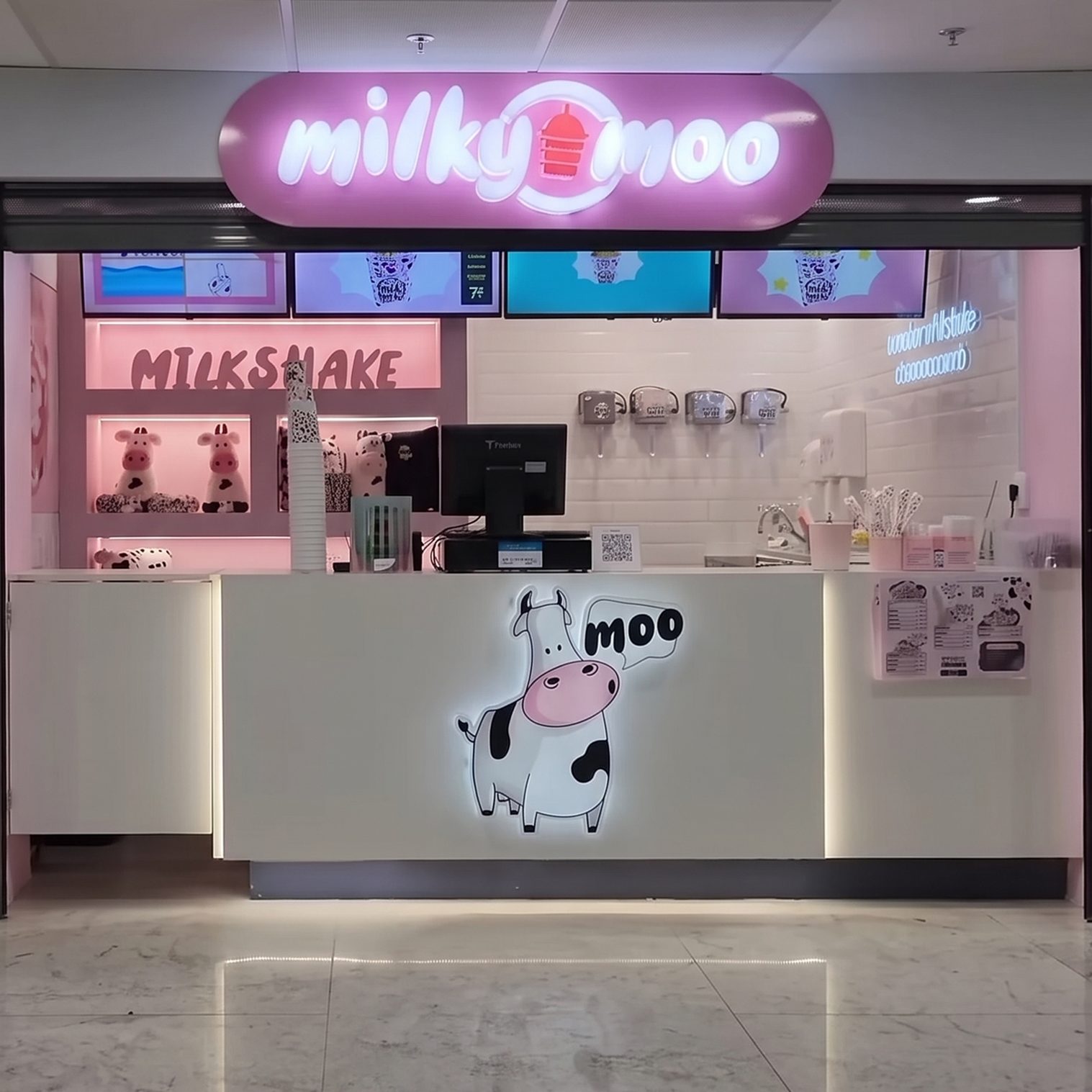 Fachada da loja Milky Moo no Aeroporto de Fortaleza