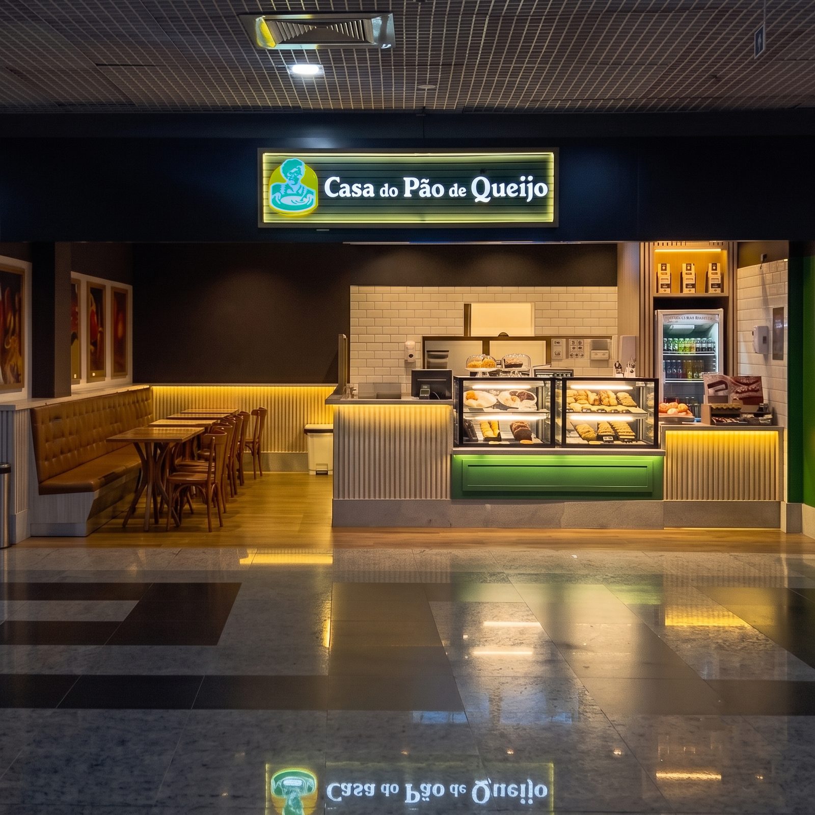 Fachada da Casa do Pão de Queijo, projeto Moss no Aeroporto de Manaus